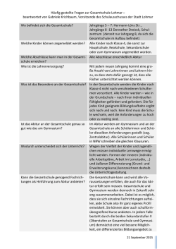 H&auml;ufig gestellte Fragen zur Gesamtschule Lohmar &ndash; beantwortet