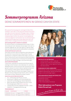 Sommerprogramm Arizona - Partnership International eV