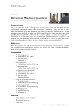 DIMENSIA AG Schwierige Mitarbeitergespr&auml;che