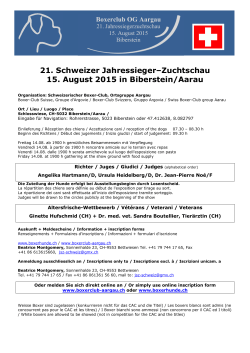 JSZ Programm 2015 - Schweizerischer Boxerclub OG Aargau