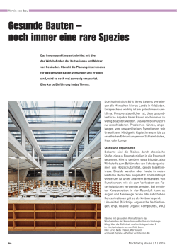 Gesunde Bauten – noch immer eine rare Spezies - Eco-Bau