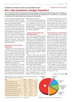 Eier: mehr produziert, weniger imporƟert
