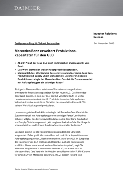 IR Release: Mercedes-Benz erweitert