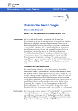 Klassische Archäologie - Studienberatung Basel