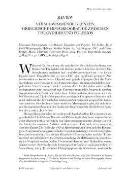 review verschwimmende grenzen: griechische historiographie