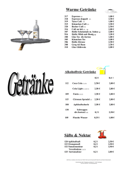 Säfte & Nektar Warme Getränke - T