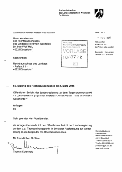 Herrn Vorsitzenden des Rechtsausschusses des