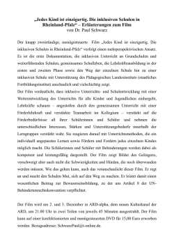 „Jedes Kind ist einzigartig. Die inklusiven Schulen in Rheinland
