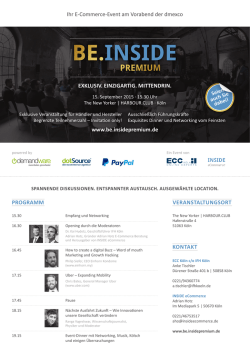 Ihr E-Commerce-Event am Vorabend der dmexco EXKLUSIV