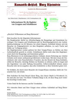 Informationen f&uuml;r Schulklassen