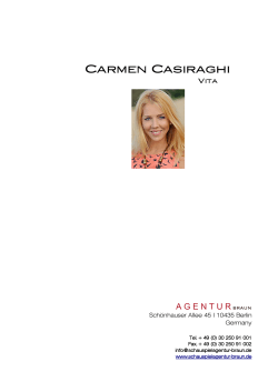 Carmen Casiraghi - Schauspielagentur Braun
