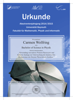 Carmen Wolfring - Universität Bayreuth