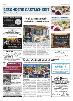 Mülheim kulinarisch – WAZ vom 03. Juli 2015