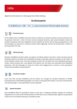 Die Werkzeugleiste - GeoPortal Hamburg