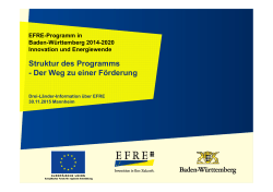 EFRE-Programm in Baden-Württemberg 2014-2020