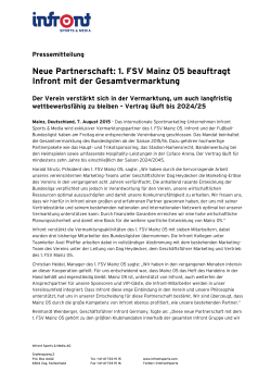 1. FSV Mainz 05 beauftragt Infront mit der Gesamtvermarktung