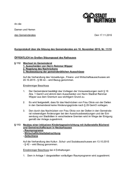 GR 10.11.2015 - Stadt N&uuml;rtingen