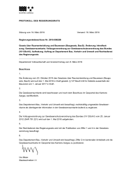 Regierungsratsbeschluss vom 16. März 2016