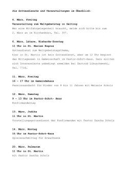 Gottesdienste u. Veranstaltungen