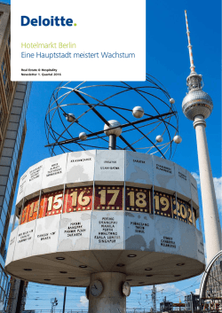 Hotelmarkt Berlin Eine Hauptstadt meistert Wachstum