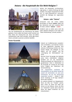 Astana - die Hauptstadt der Ein-Welt-Religion