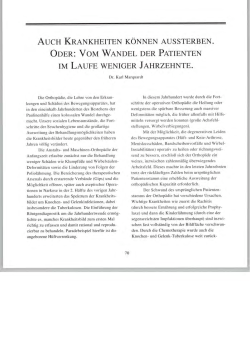 auch krankheiten können aussterben. oder: vom wandel der patienten