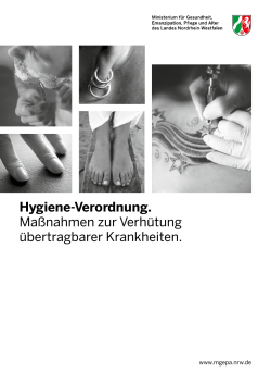 Hygiene-Verordnung - Broschürenservice - Nordrhein