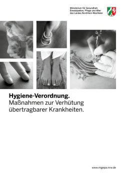 Hygiene-Verordnung - Brosch&uuml;renservice - Nordrhein