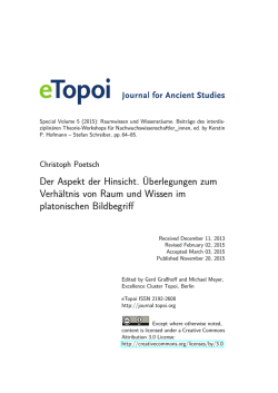 Der Aspekt der Hinsicht. Überlegungen zum Verhältnis von Raum