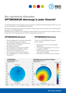 Der optimierte Klassiker OPTIMONSUN überzeugt in jeder Hinsicht!