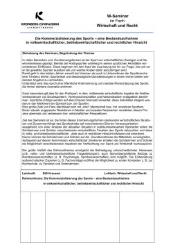 Wirtschaft-Recht: Die Kommerzialisierung des Sports