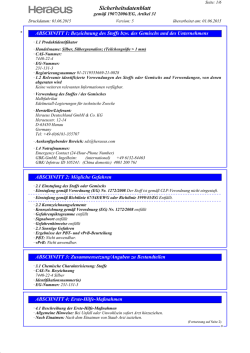 Sicherheitsdatenblatt - Degussa Goldhandel GmbH