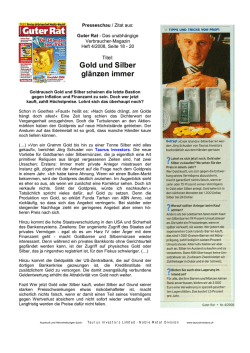 Gold und Silber gl&auml;nzen immer - Startseite