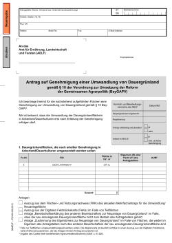 Antrag auf Genehmigung einer Umwandlung von Dauergrünland