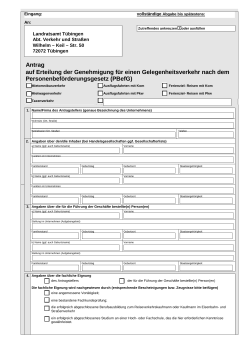 Antrag auf die Erteilung einer Genehmigung nach dem