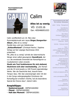 RPM-Presseblatt - Calim - Alles ist zu wenig