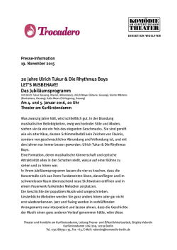20 Jahre Ulrich Tukur & Die Rhythmus Boys LET`S MISBEHAVE