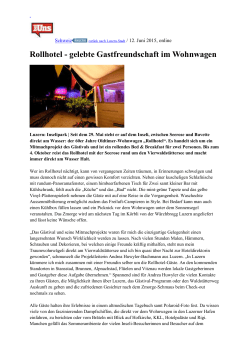Rollhotel - gelebte Gastfreundschaft im Wohnwagen