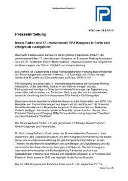 Pressemitteilung - Bundesverband Parken e.V.