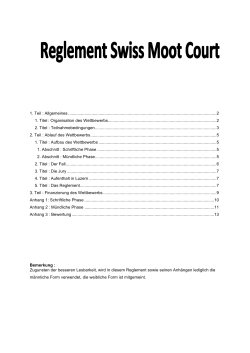 Reglement - Swiss Moot Court