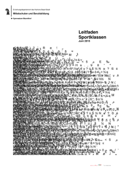 Leitfaden Sportklassen