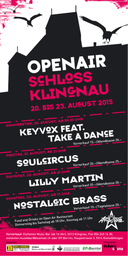 Programm Openair Schloss Klingnau