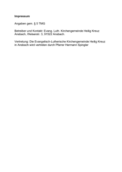 Impressum Angaben gem. &sect; 5 TMG Betreiber und Kontakt: Evang