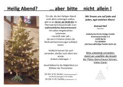 Heilig Abend? aber bitte nicht allein