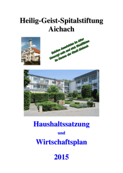 Heilig-Geist-Spitalstiftung Aichach Haushaltssatzung