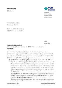 Offener Brief zur Baustelle Hallertorbrücke