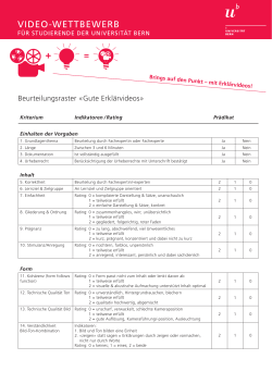 Beurteilungsraster «Gute Erklärvideos»