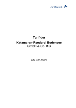 Tarif der Katamaran-Reederei Bodensee GmbH & Co. KG