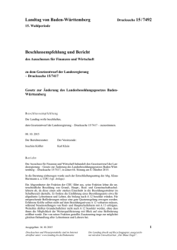 Drucksache 15 / 7492 - Landtag Baden Württemberg