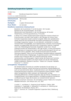 Gestaltung Kooperativer Systeme
